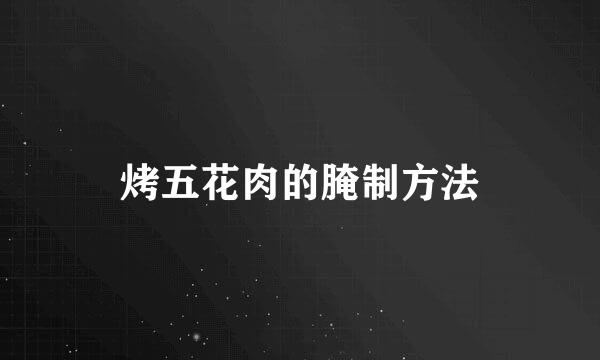 烤五花肉的腌制方法