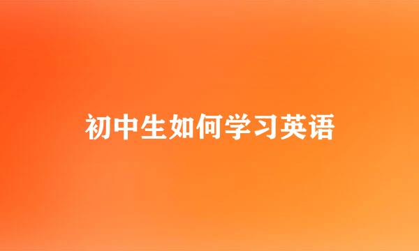 初中生如何学习英语