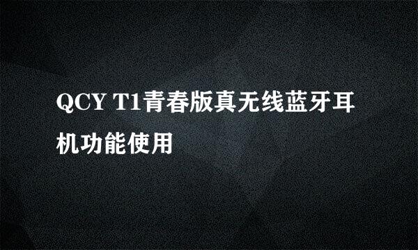 QCY T1青春版真无线蓝牙耳机功能使用