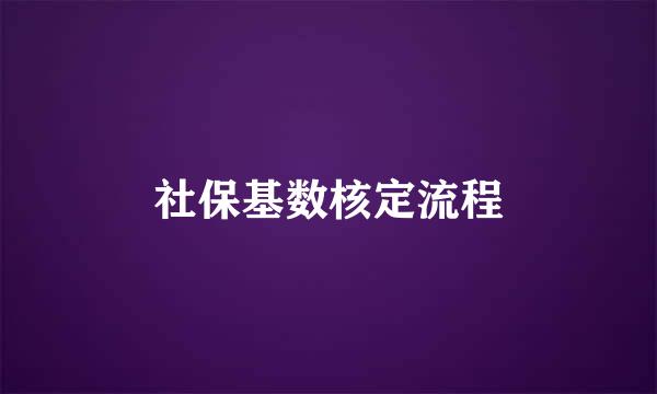 社保基数核定流程