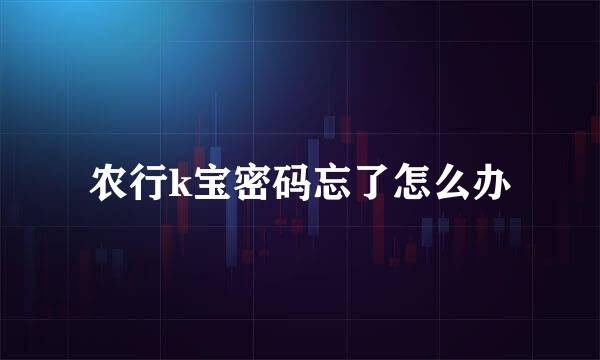 农行k宝密码忘了怎么办