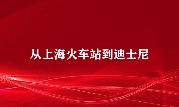 从上海火车站到迪士尼