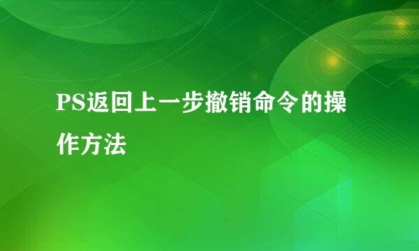 PS返回上一步撤销命令的操作方法