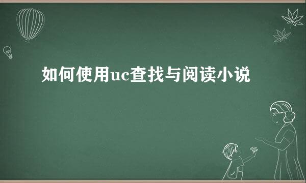 如何使用uc查找与阅读小说