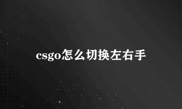 csgo怎么切换左右手