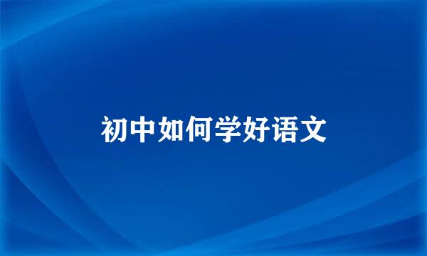 初中如何学好语文