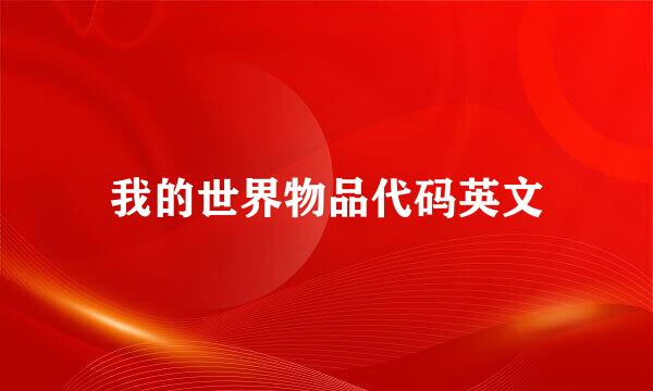 我的世界物品代码英文