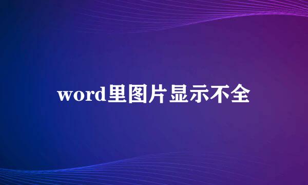 word里图片显示不全