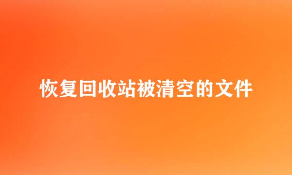 恢复回收站被清空的文件