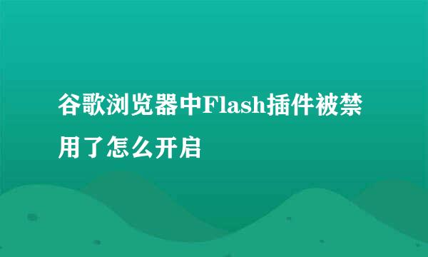 谷歌浏览器中Flash插件被禁用了怎么开启