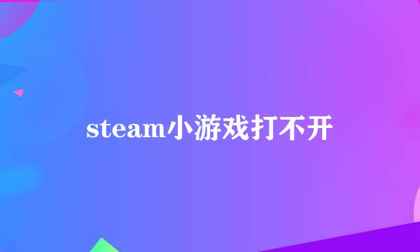 steam小游戏打不开
