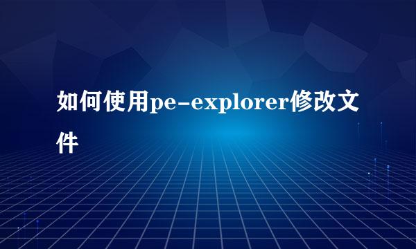 如何使用pe-explorer修改文件