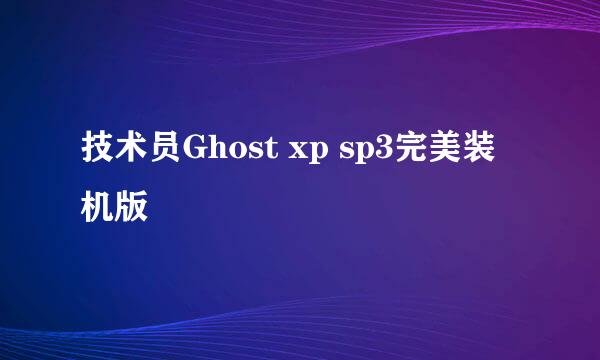技术员Ghost xp sp3完美装机版