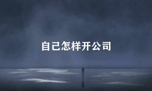自己怎样开公司