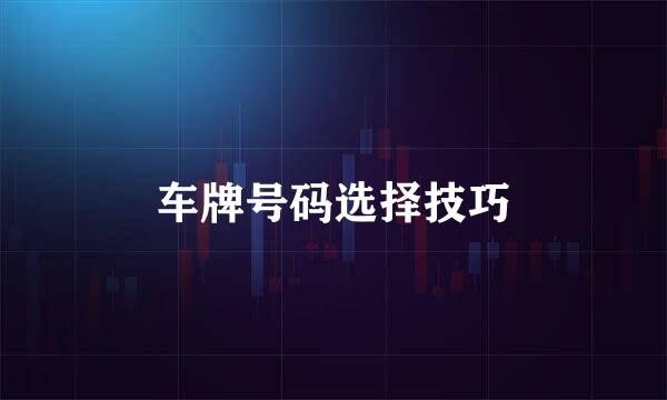 车牌号码选择技巧