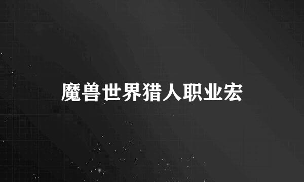魔兽世界猎人职业宏