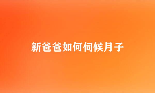 新爸爸如何伺候月子