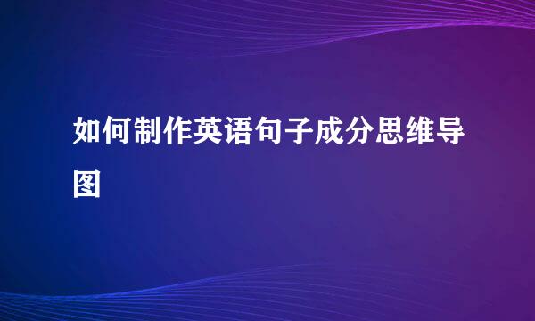 如何制作英语句子成分思维导图