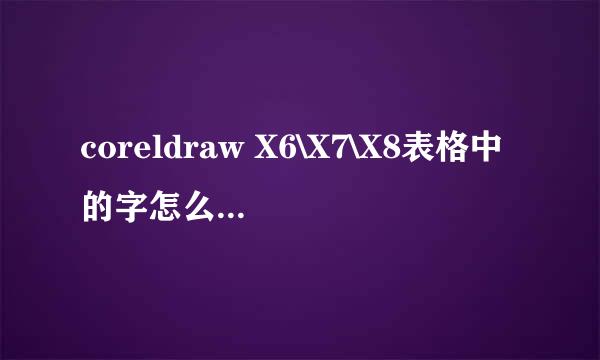 coreldraw X6\X7\X8表格中的字怎么垂直居中