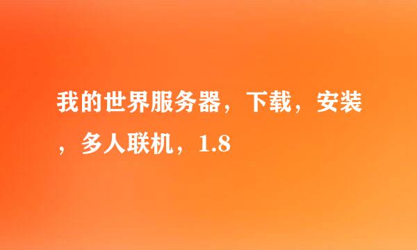 我的世界服务器，下载，安装，多人联机，1.8