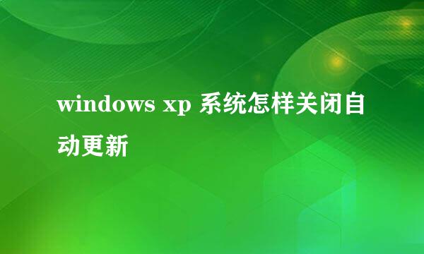 windows xp 系统怎样关闭自动更新