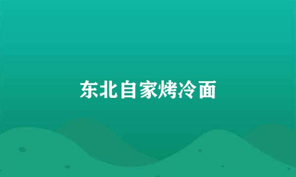 东北自家烤冷面
