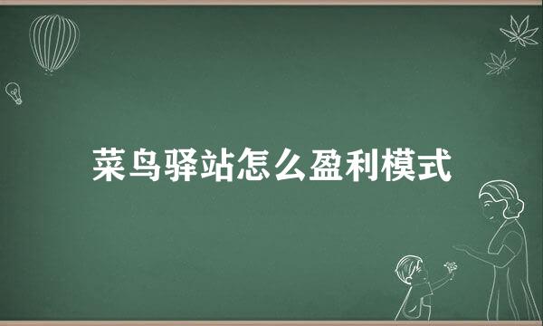 菜鸟驿站怎么盈利模式