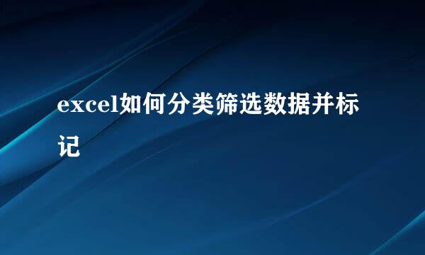excel如何分类筛选数据并标记