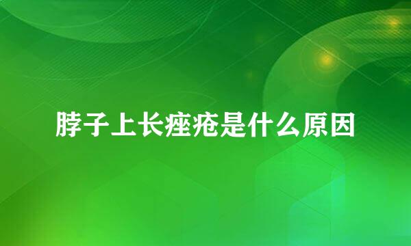 脖子上长痤疮是什么原因