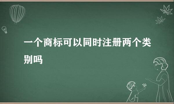 一个商标可以同时注册两个类别吗