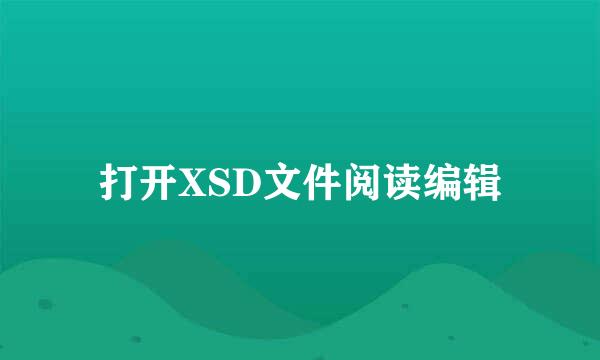 打开XSD文件阅读编辑
