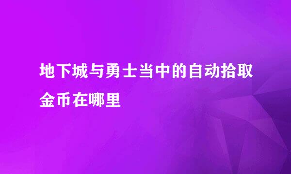 地下城与勇士当中的自动拾取金币在哪里