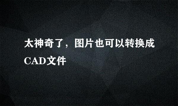 太神奇了，图片也可以转换成CAD文件