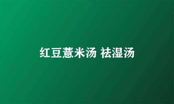 红豆薏米汤 祛湿汤