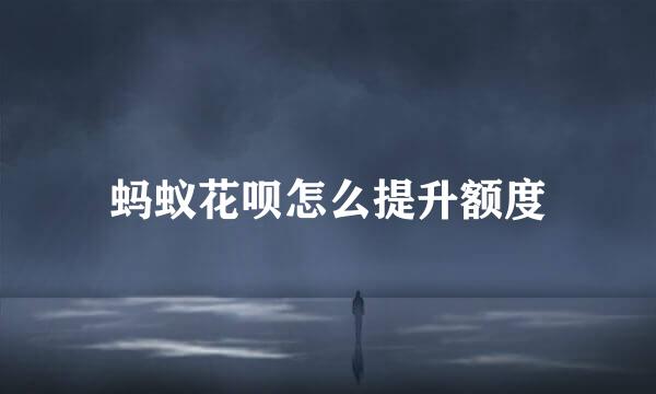 蚂蚁花呗怎么提升额度