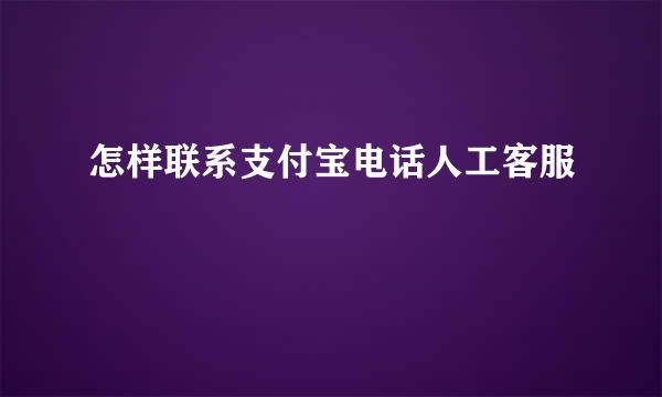 怎样联系支付宝电话人工客服