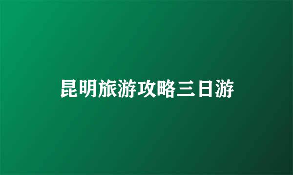 昆明旅游攻略三日游