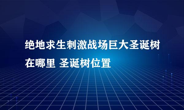 绝地求生刺激战场巨大圣诞树在哪里 圣诞树位置