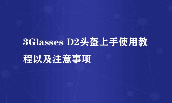 3Glasses D2头盔上手使用教程以及注意事项