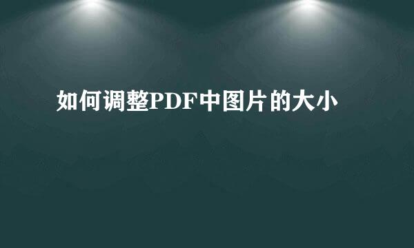 如何调整PDF中图片的大小
