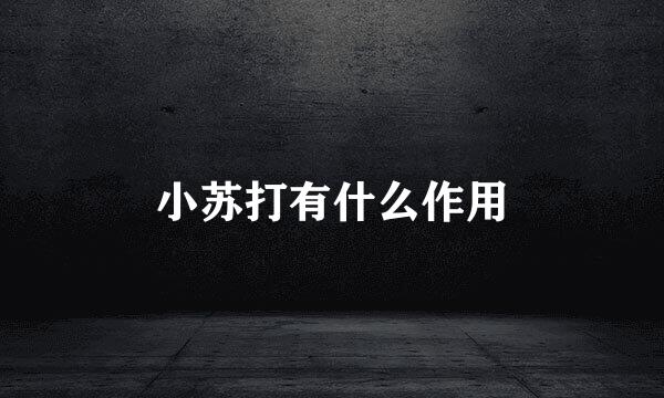 小苏打有什么作用