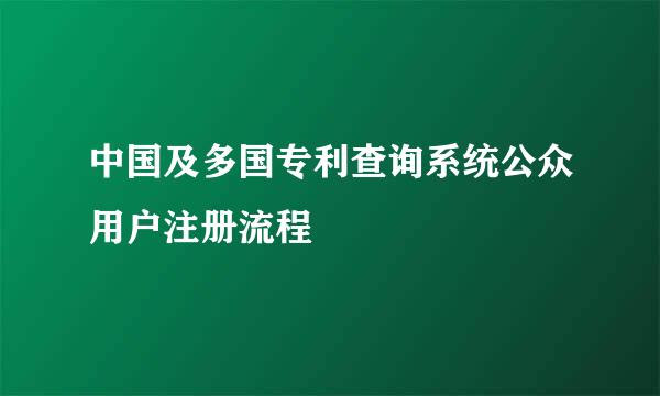 中国及多国专利查询系统公众用户注册流程