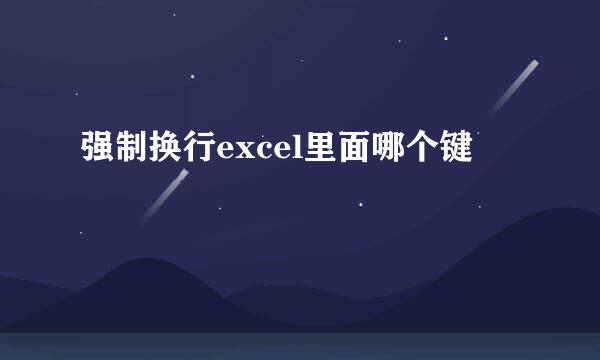 强制换行excel里面哪个键