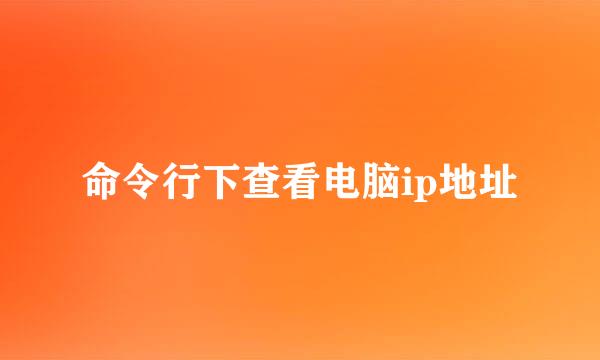 命令行下查看电脑ip地址