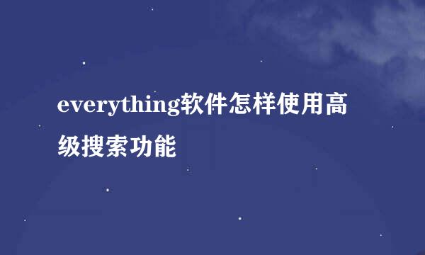 everything软件怎样使用高级搜索功能