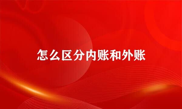 怎么区分内账和外账
