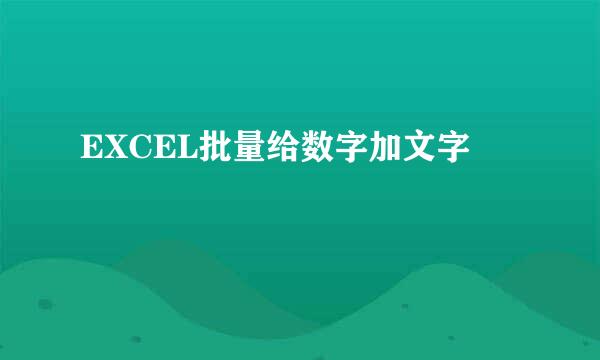 EXCEL批量给数字加文字