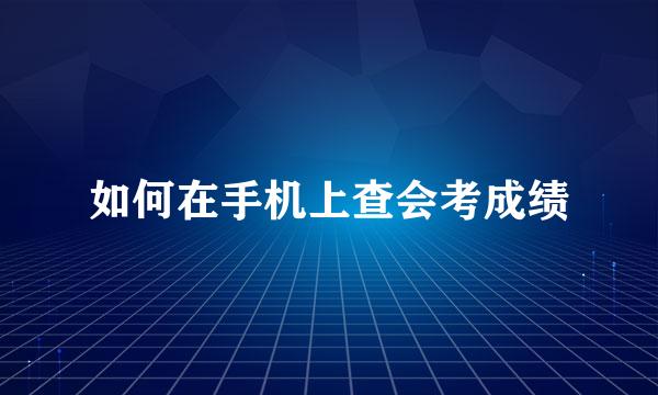 如何在手机上查会考成绩