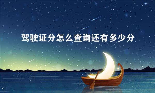 驾驶证分怎么查询还有多少分