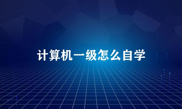 计算机一级怎么自学